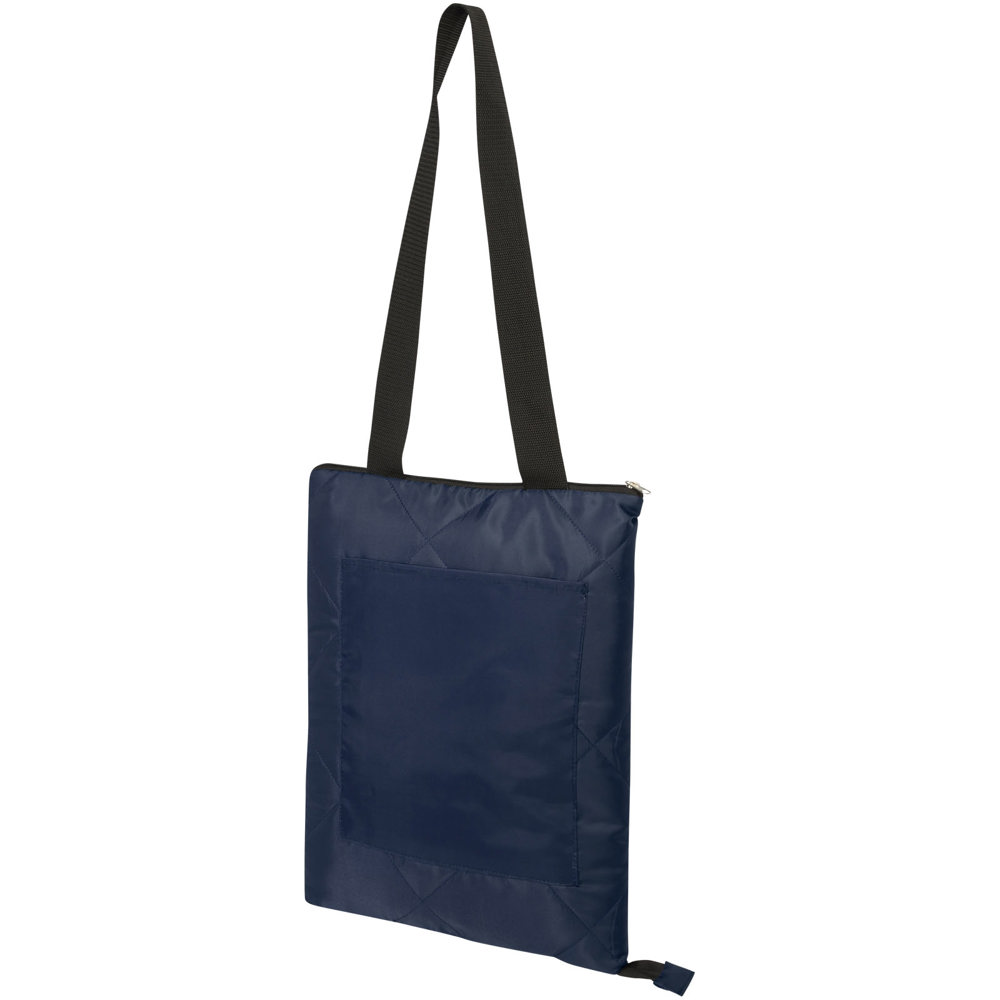Clary picknickdeken van gerecycled GRS-polyester - Marineblauw